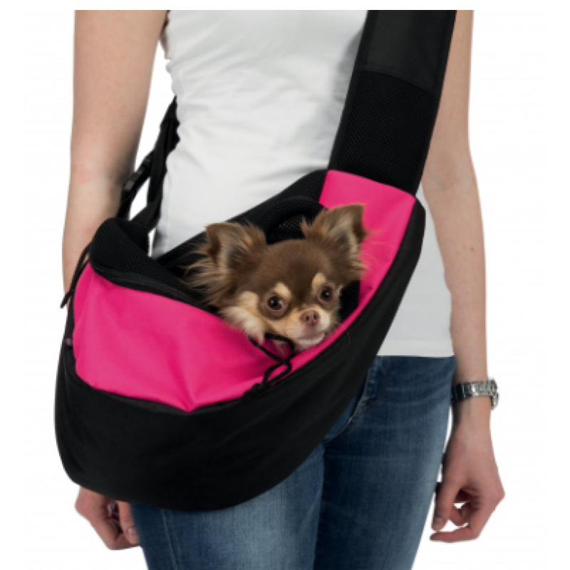 Сумка-переноска "Sling Front Bag", 50 × 25 × 18 см,текстиль, розовая/черная