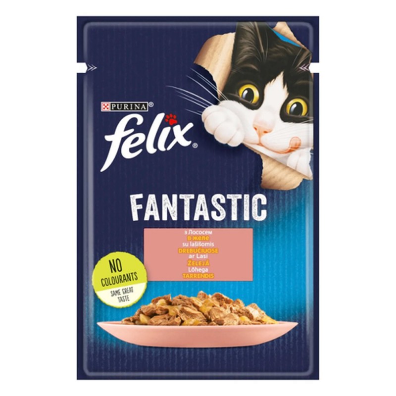 Вологий корм для кішок Felix Fantastic, з лососем, 26*85 г