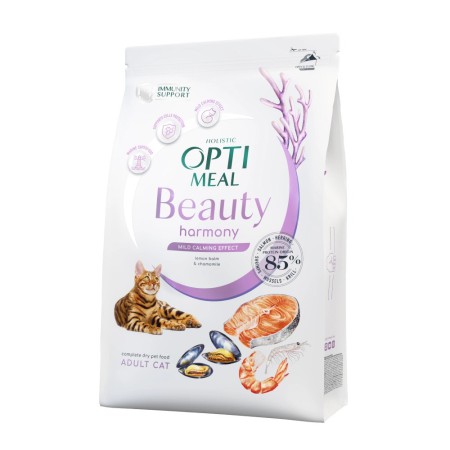Optimeal Cat Beauty Harmony Calming 4 кг сухий корм м'який заспокійливий ефект для кішок з морепродуктів