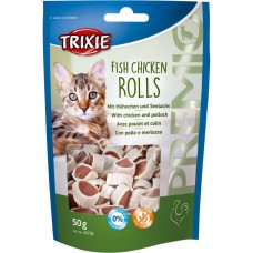 Ласощі Trixie Premio Fish Chicken Rolls для кішок з куркою та мінтаєм 50 г