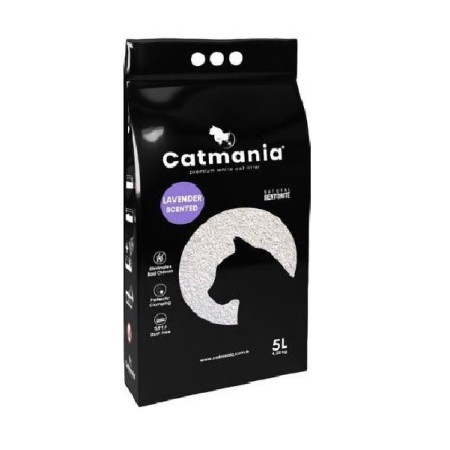 Бентонітовий наповнювач Catmania для кішок з лавандою лаванда, фіолетові гранули 10л, 8.5кг