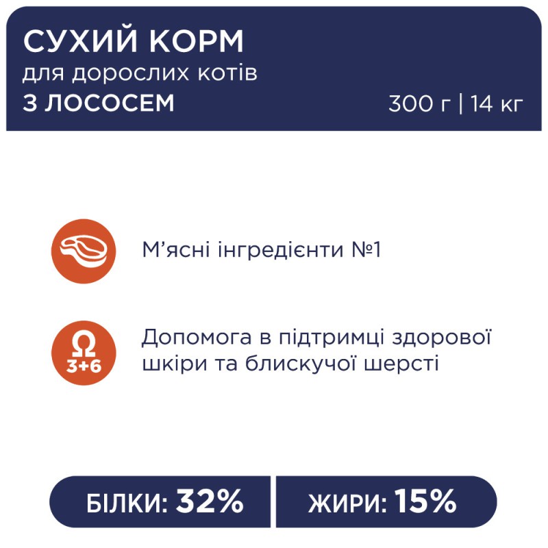 Клуб 4 Лапи Premium Salmon 14 кг сухий корм для кішок з лососем