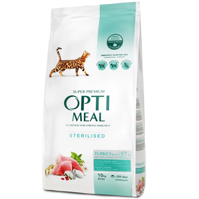 Optimeal Cat Sterilised Turkey 10 кг сухий корм для стерилізованих кішок з індичкою