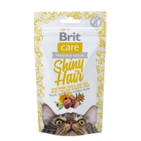 Лакомство Brit Care Shiny Hair для поддержания красоты шерсти у кошек 50 г