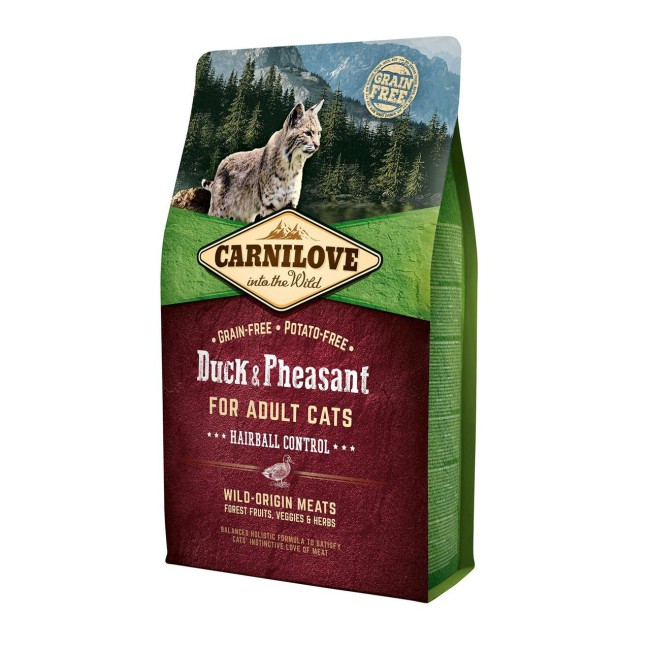 Carnilove Duck Pheasant Hairball Control 6 кг сухий корм для котів з качкою та фазаном для виведення вовни