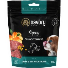 Ласощі Savory Puppy Crunchy Snack з ягням та обліпихою для цуценят 200 г (31379)
