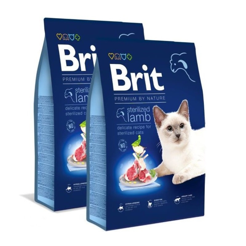 Brit Premium Sterilised Lamb 1.5 кг сухий корм для стерилізованих кішок з ягням