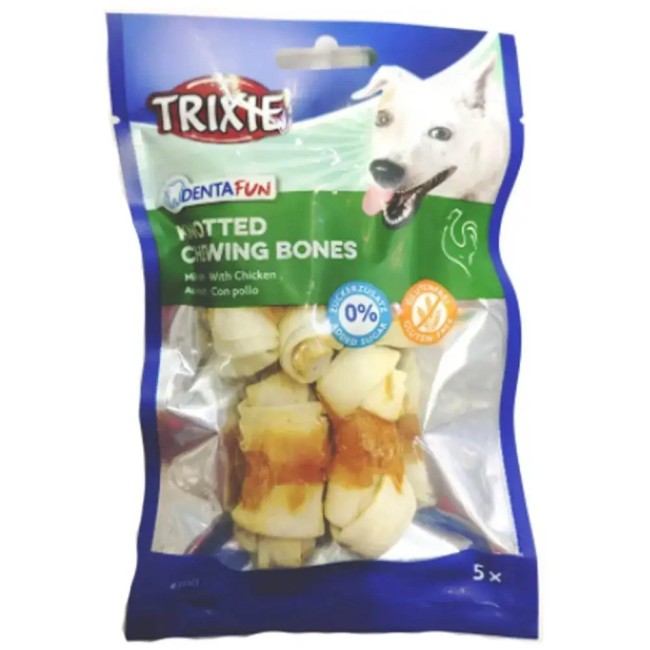 Ласощі для собак Trixie Кістка для чищення зубів Denta Fun з куркою, 5 см, 5 шт., 350 г (31321)