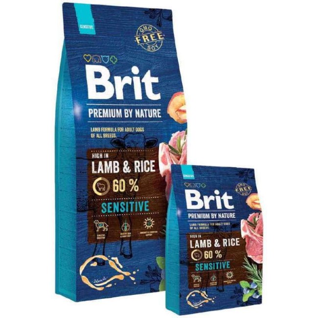 Brit Premium Sensitive Lamb 1 кг сухой корм для собак с чувствительным пищеварением с ягненком
