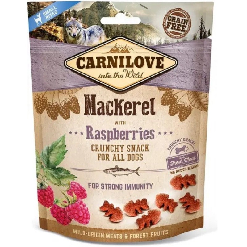 Ласощі Carnilove Dog Crunchy Snack Mackerel with Raspberries для собак для міцного імунітету зі скумбрією та малиною 200 г (100409)