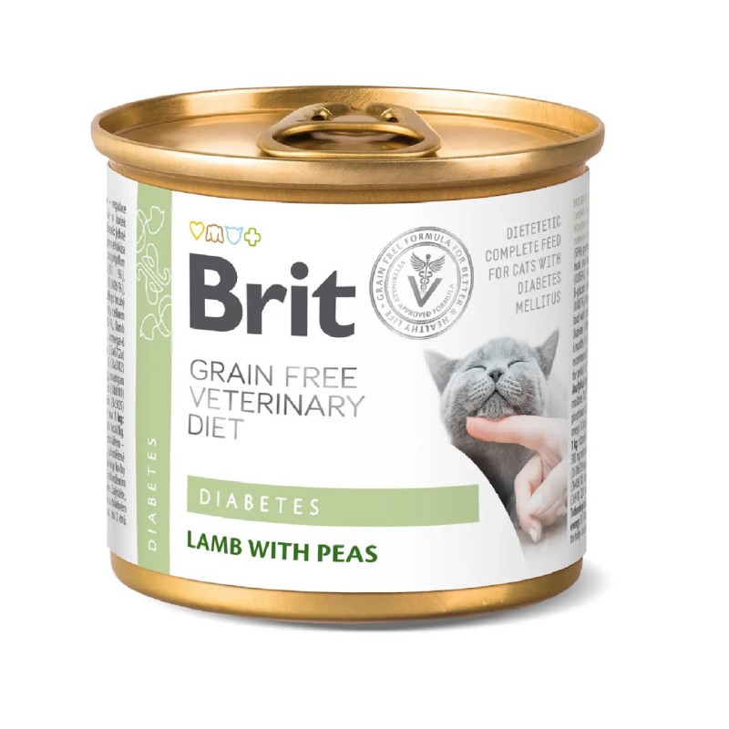 Brit Veterinary Diet Cat Diabetes Cans 200 г вологий корм для котів з цукровим діабетом