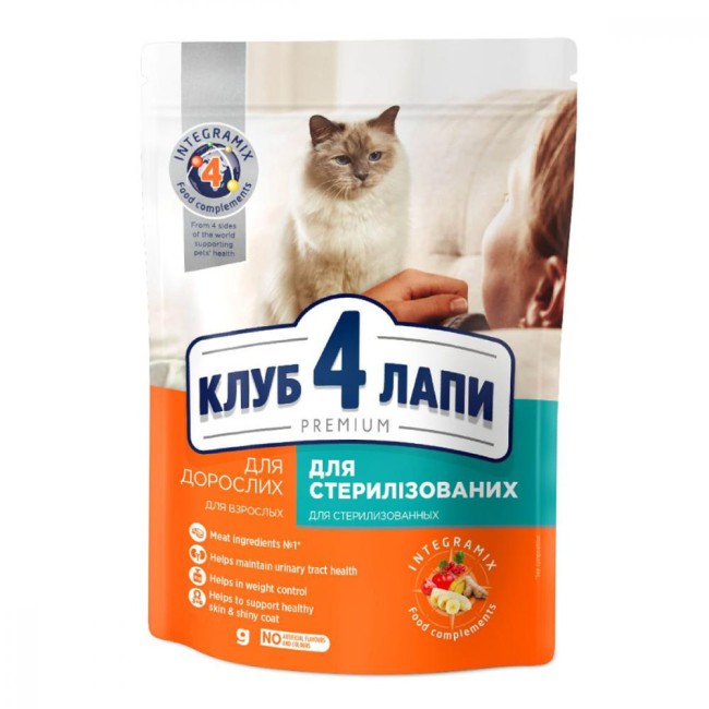 Клуб 4 Лапи Premium Sterilised 24х80 г вологий корм для стерилізованих кішок з куркою