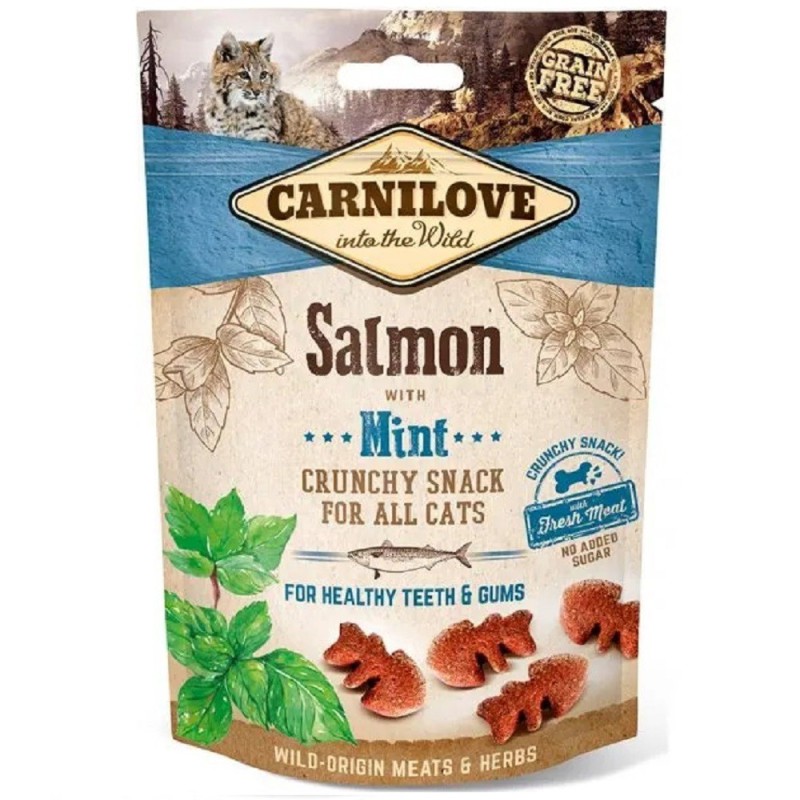 Ласощі Carnilove Cat Crunchy Snack Salmon with Mint для котів для здоров я зубів і ясен з лососем та м ятою 50 г (100410)