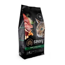 Savory Adult Cat Turkey Duck 400 г сухий корм для кішок з індичкою та качкою