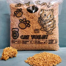 Наповнювач для котячого туалету My Cat кукурудзяно-соєвий наповнювач, персик 3 кг