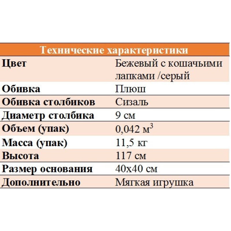 Кігтіточка Trixie Altea Scratching Post для котів, 40х40х117 см