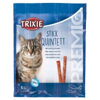 Ласощі Trixie Premio Stick Quintett для кішок з лососем та фореллю, 5 шт