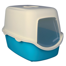 Туалет Trixie Vico Litter Tray для кішок закритий, 40х40х56 см бірюзово-білий (40275)