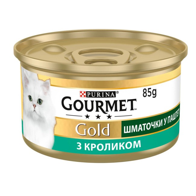 Вологий корм Gourmet Gold для котів Шматочки в паштеті з кроликом 24x85 г