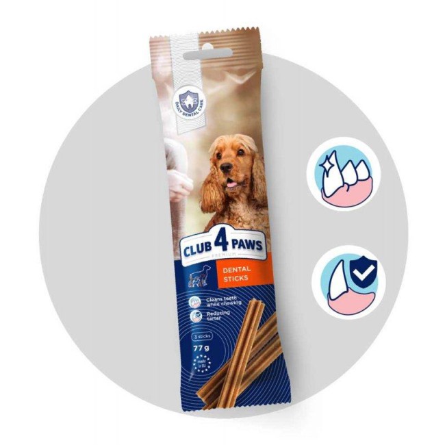 Ласощі Клуб 4 Лапи Premium Dental Sticks 77 г жувальні палички для собак середніх порід