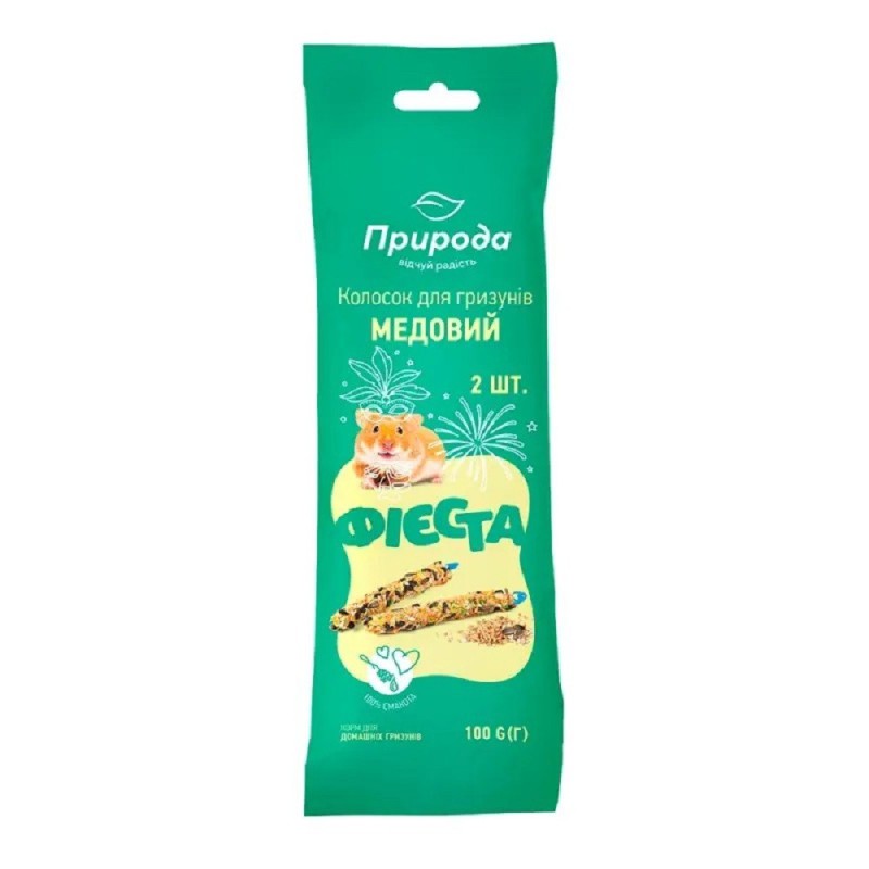 Колосок для гризунів Природа Фієста, Медовий, 100 г (PR740227)