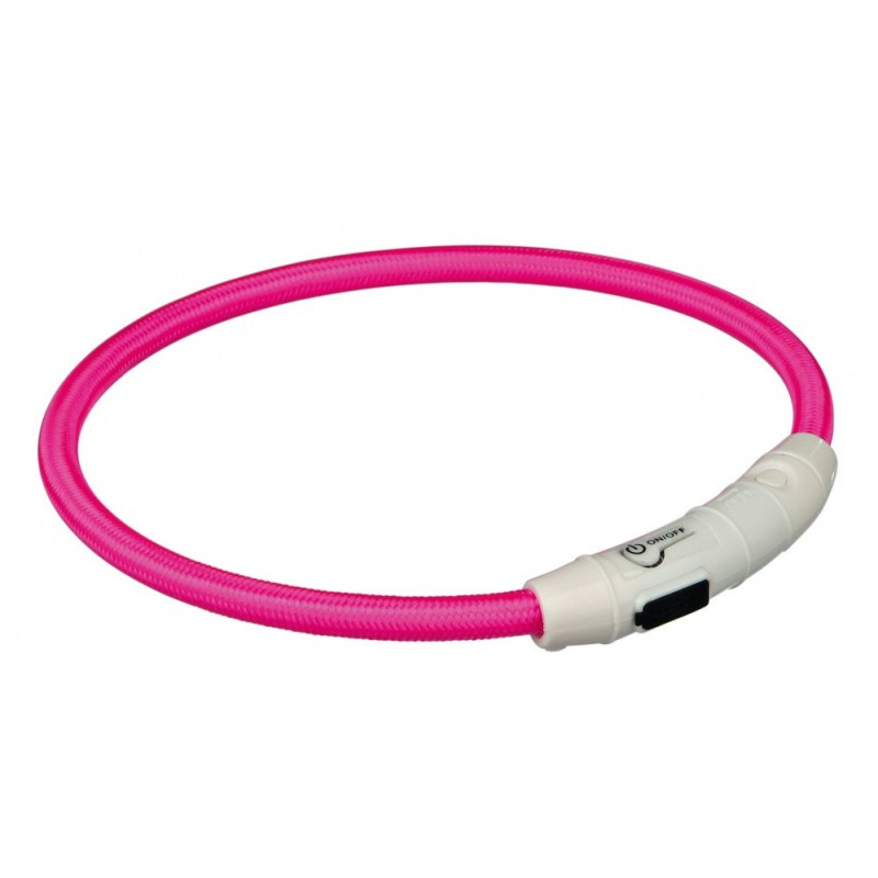 Нашийник Trixie Safer Life USB Flash Light Ring для собак рожевий, що світиться, 35 см (12706)