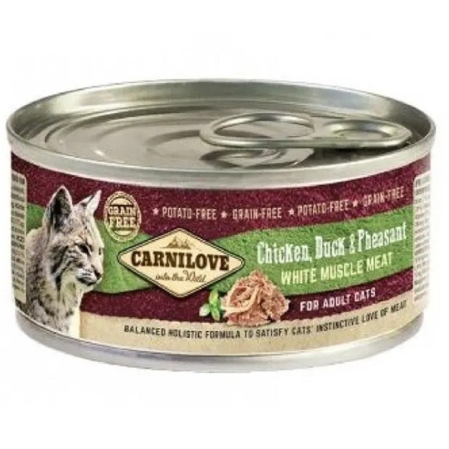 Вологий корм для кішок Carnilove Turkey Reindeer Cat Adult курка, качка та фазан 100 г (100560)