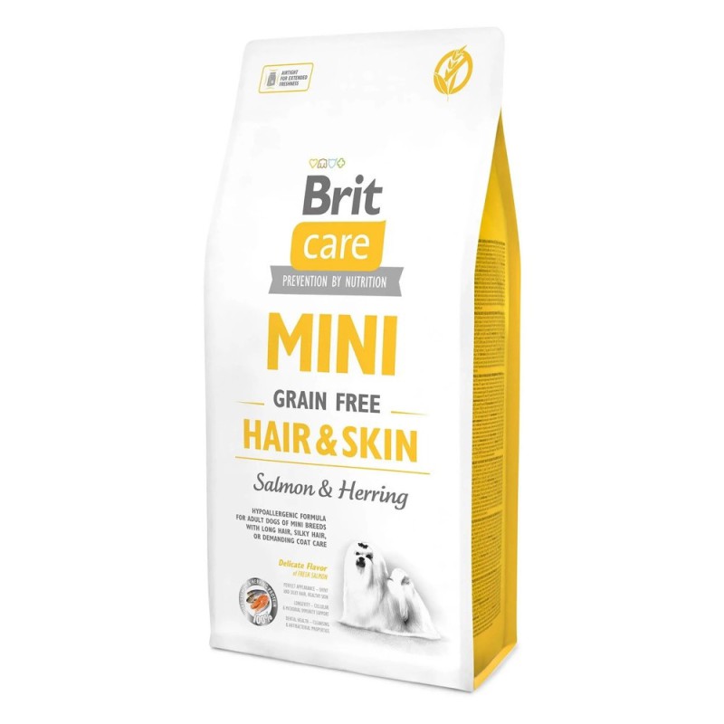 Brit Care Mini Grain Free Hair & Skin 7 кг сухий корм для собак з лососем