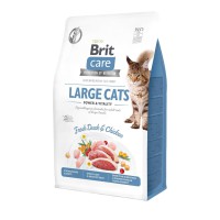 Brit Care GF Large Cats Power Vitality 2 кг сухой корм для кошек крупных пород с уткой