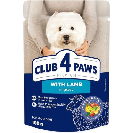 Клуб 4 Лапи Premium Adult Dog Small Breeds with Lamb gravy вологий корм з ягнятком у соусі для собак малих порід 24х100 г