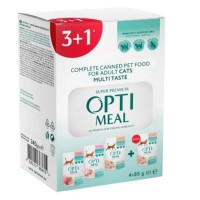 Optimeal Adult Cats Multi Taste №3 влажный корм для кошек ассорти 85 г набор (3+1) 340 г